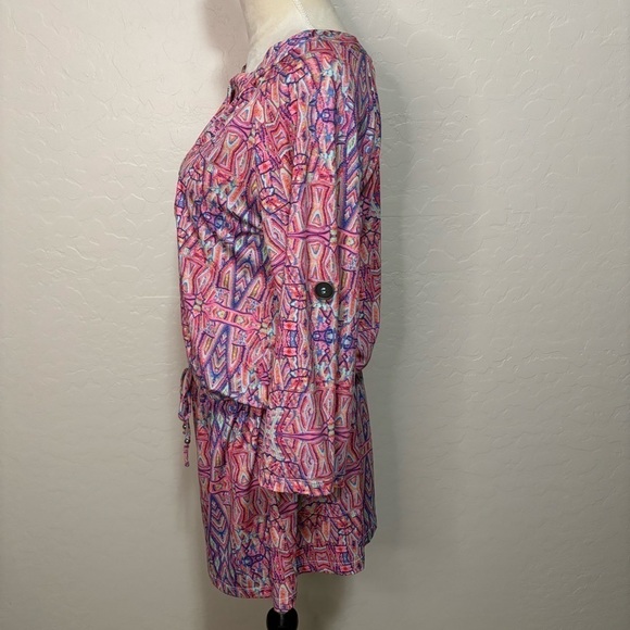 Nanette Lepore Swim Pink Solana Printed Jersey Tunic V-Neck Coverup Size S - Picture 5 of 13